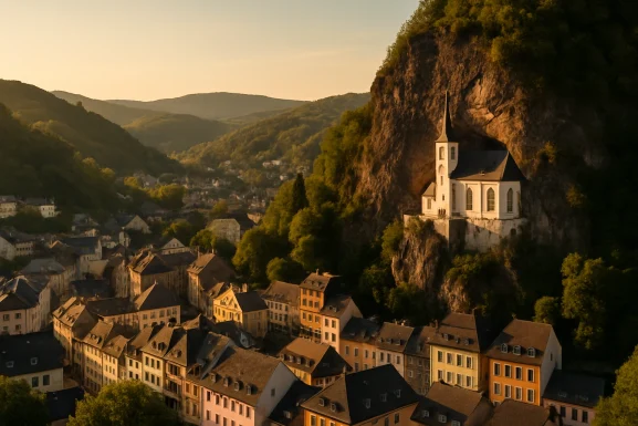 Blick auf Felsenkirche und Altstadt von Idar-Oberstein