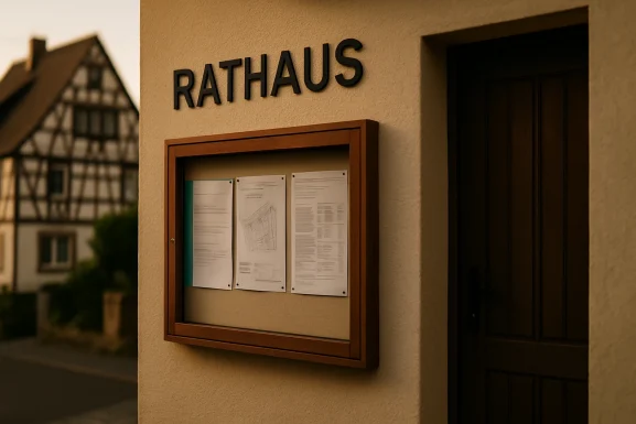 Menschen diskutieren Pläne bei einer Bürgerversammlung im Hunsrück