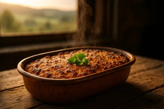 Zwei Varianten Döppekooche auf rustikalem Holztisch angerichtet