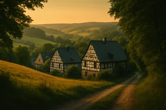 Historisches Fachwerkhaus im Hunsrück mit sichtbarer Holzstruktur
