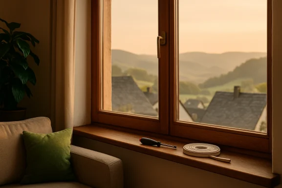 Fensterdichtung wird im Wohnhaus kontrolliert