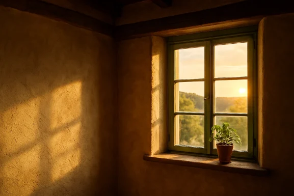 Frischer Innenputz auf einer Wand in hellem Raum