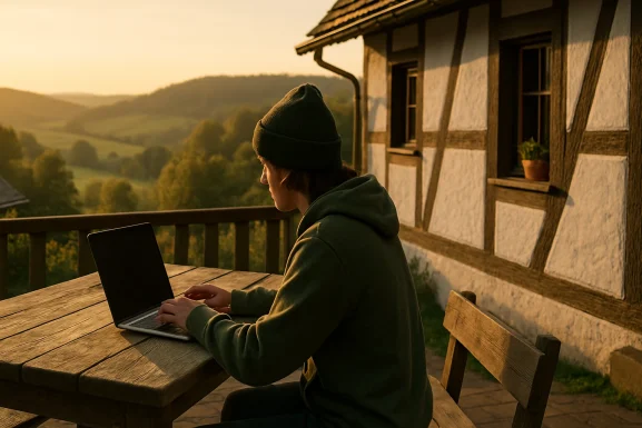 Junge Menschen arbeiten gemeinsam auf dem Land
