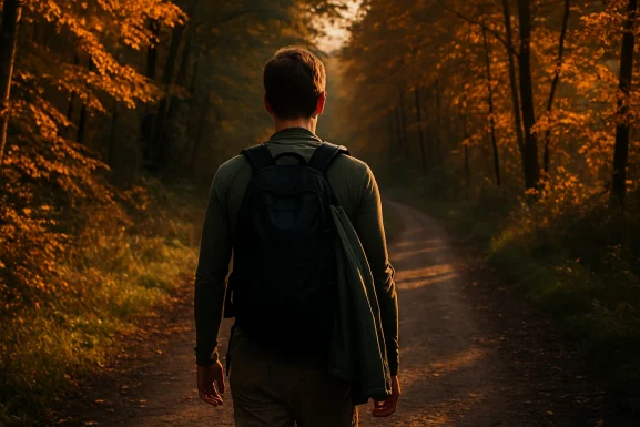 Mehrere Kleidungsschichten beim Wandern im Hunsrück