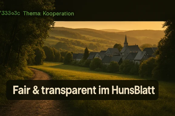 Symbolische Darstellung von Transparenz und Kooperation im Hunsrück