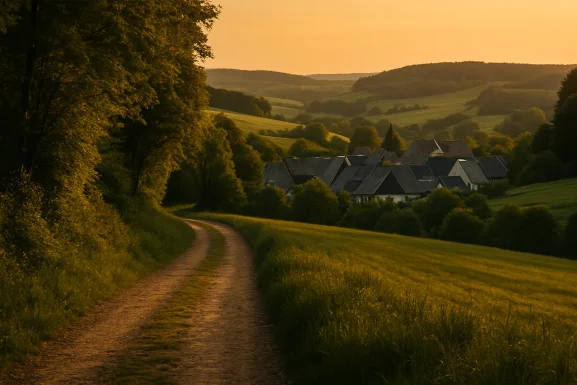 Wanderweg im Hunsrück mit sauberer Natur und Wald