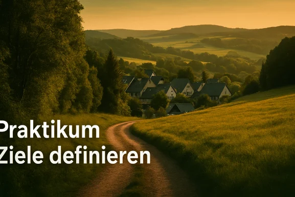 Zwei Personen besprechen gemeinsam Ziele am Schreibtisch