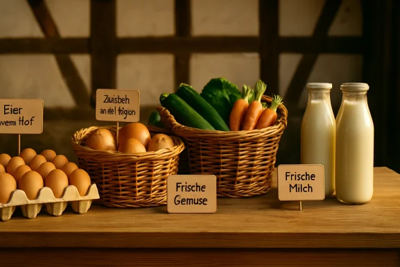 Verschiedene regionale Siegel auf Lebensmittelverpackungen