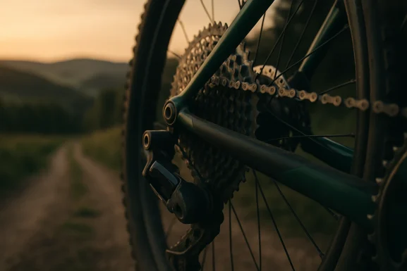 Fahrradschaltung wird im Grünen feinjustiert
