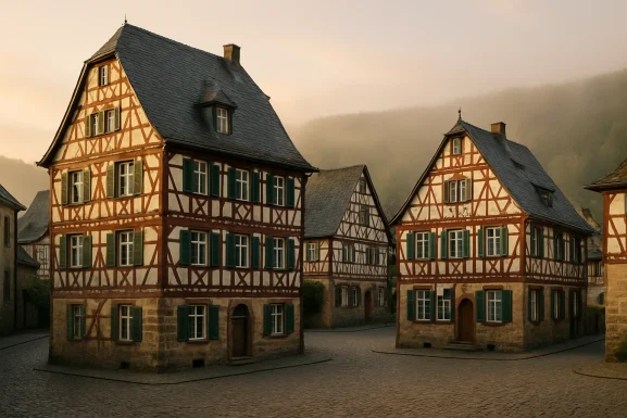 Historische Gasse mit alten Mauern in Simmern