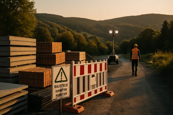 Sicherer Zugang und Absperrung auf einer Baustelle im Hunsrück