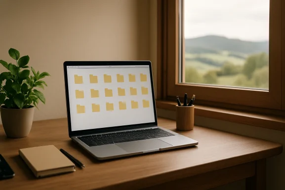Ordnerstruktur auf einem Computerbildschirm mit klaren Kategorien