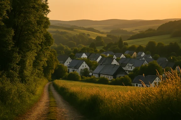 Sonnenschutz am Fenster eines Wohnhauses im Sommer