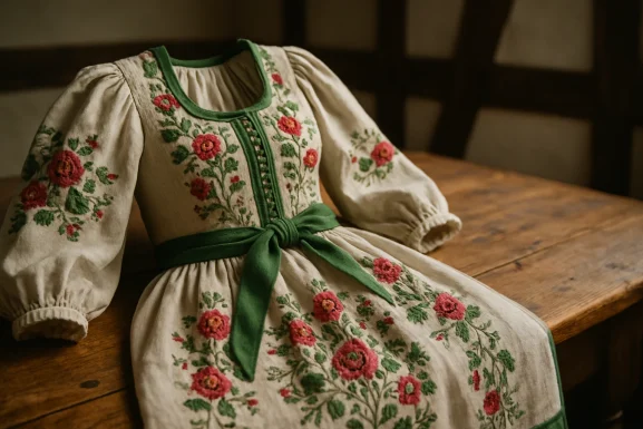 Traditionelle Hunsrück Trachten mit bunten Stoffen und Mustern