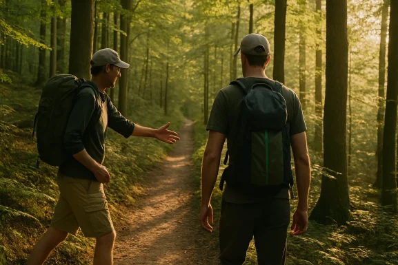 Wanderweg im Hunsrück mit ruhiger Naturkulisse