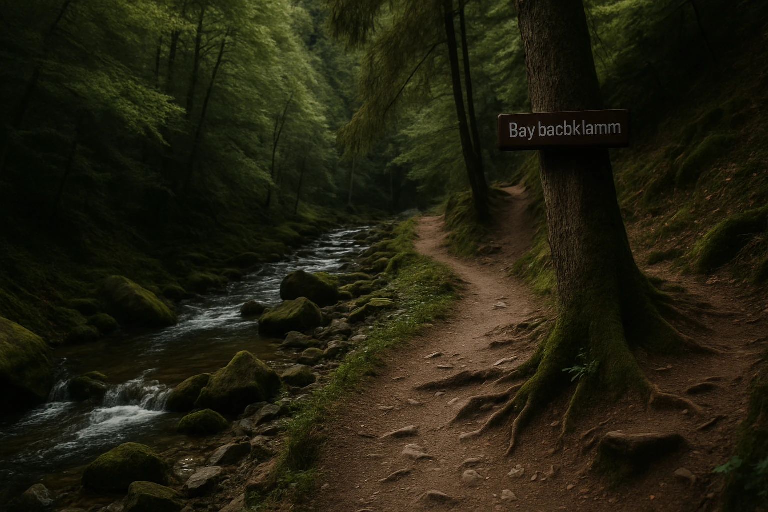 traumschleife baybachklamm wasser felsen wald img 03