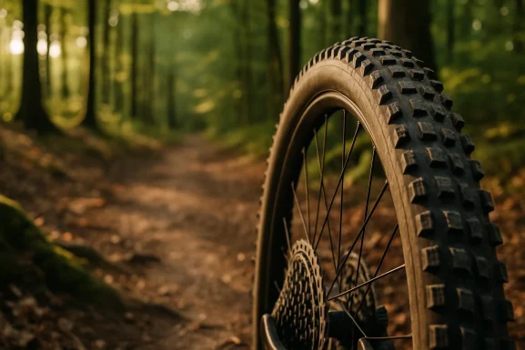 Fahrradreifen mit und ohne Schlauch im Vergleich auf Waldboden