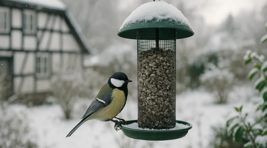 Vogelfütterung mit Maß